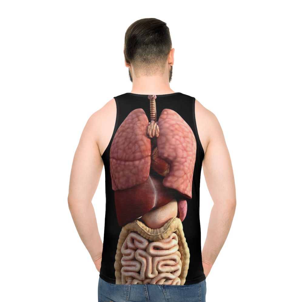 Humorous "My Internal Organs" unisex tank top - men back