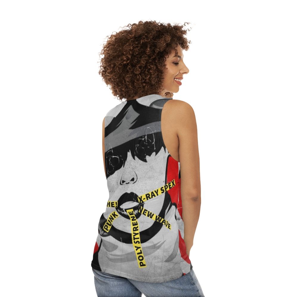 Punk women's tank top featuring punk rock icon Poly Styrene of X-Ray Spex - women back