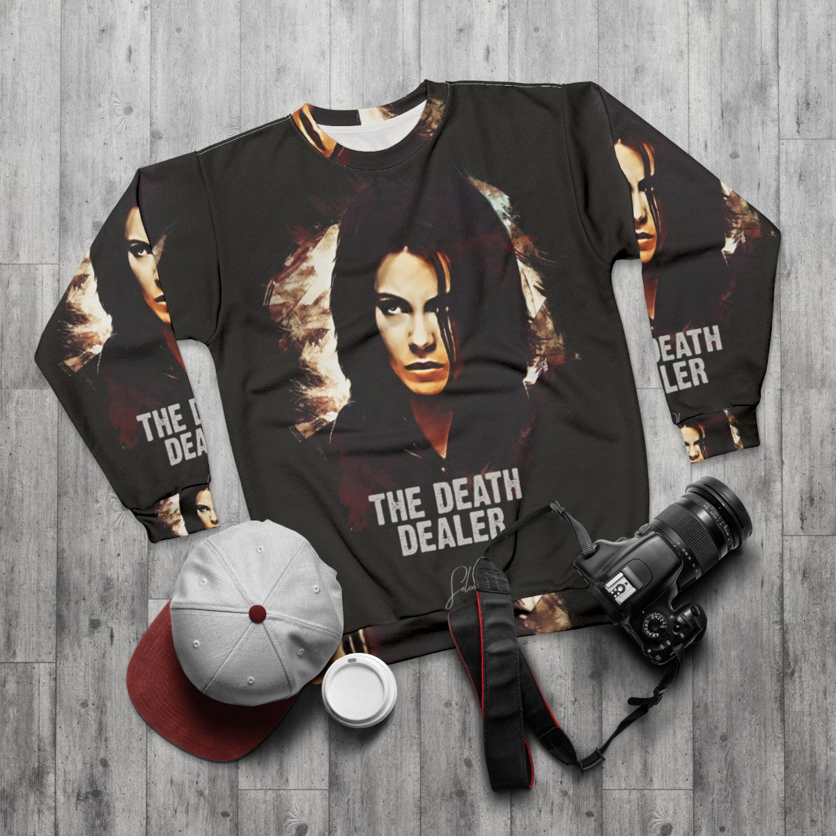 Selene 'The Death Dealer' Sweatshirt from Underworld movie - flat lay