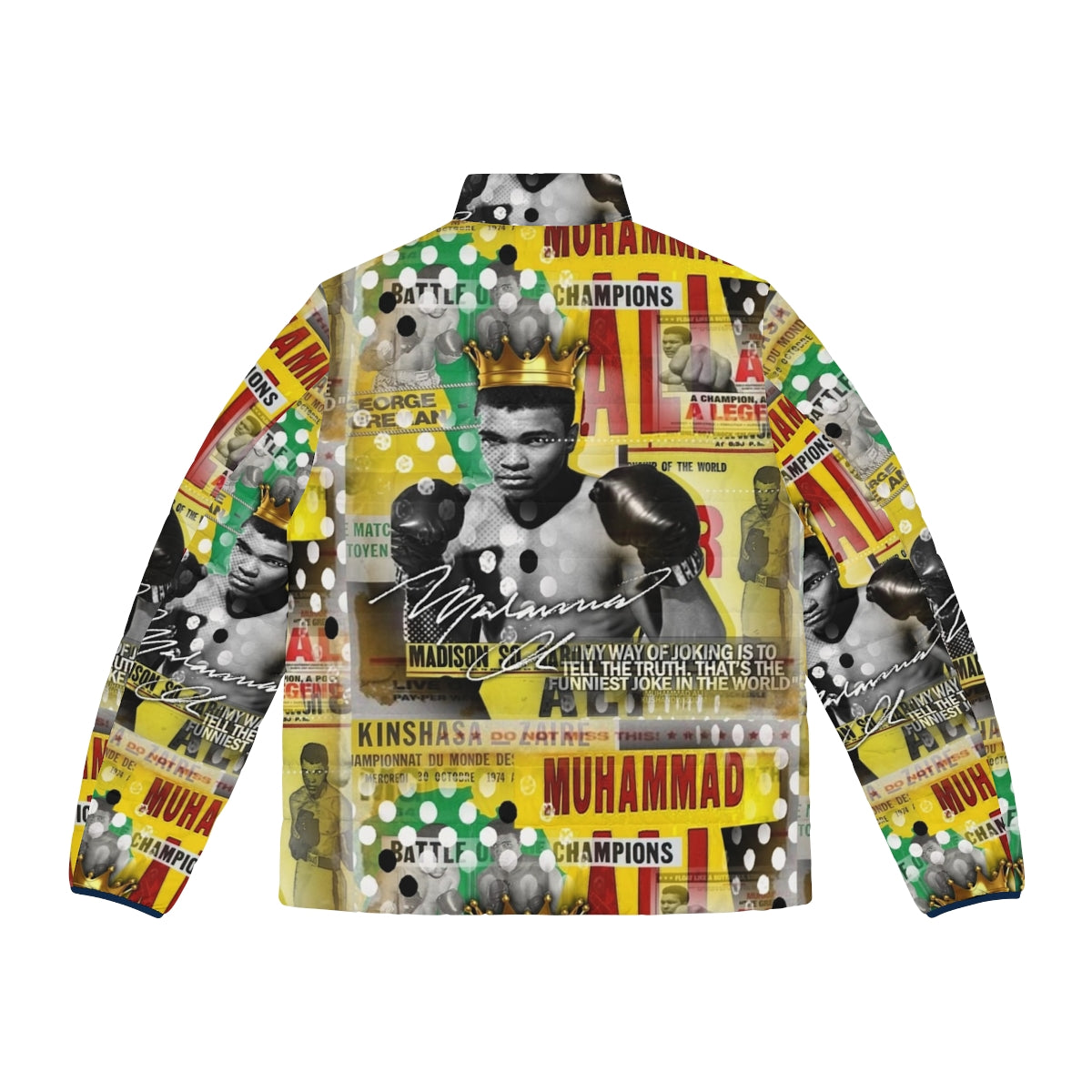 Muhammad Ali Puffer Jacket - Iconic Boxing Heavyweight Champion Gear - Back