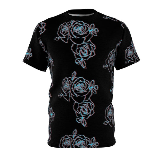 Halsey-inspired all-over-print t-shirt featuring a floral rose design