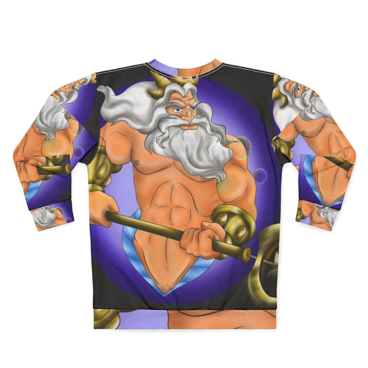 King Triton merman Disney character wearing a sweatshirt - Back