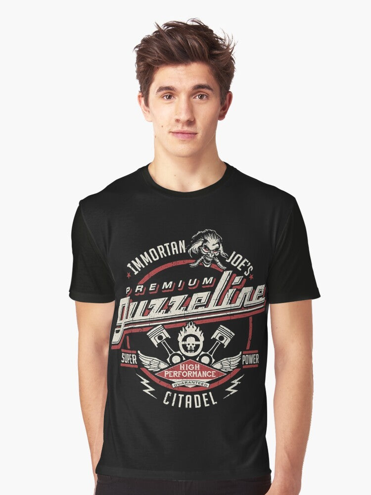 Graphic t-shirt featuring the character Mad Joe from the post-apocalyptic movie Citadel - Men