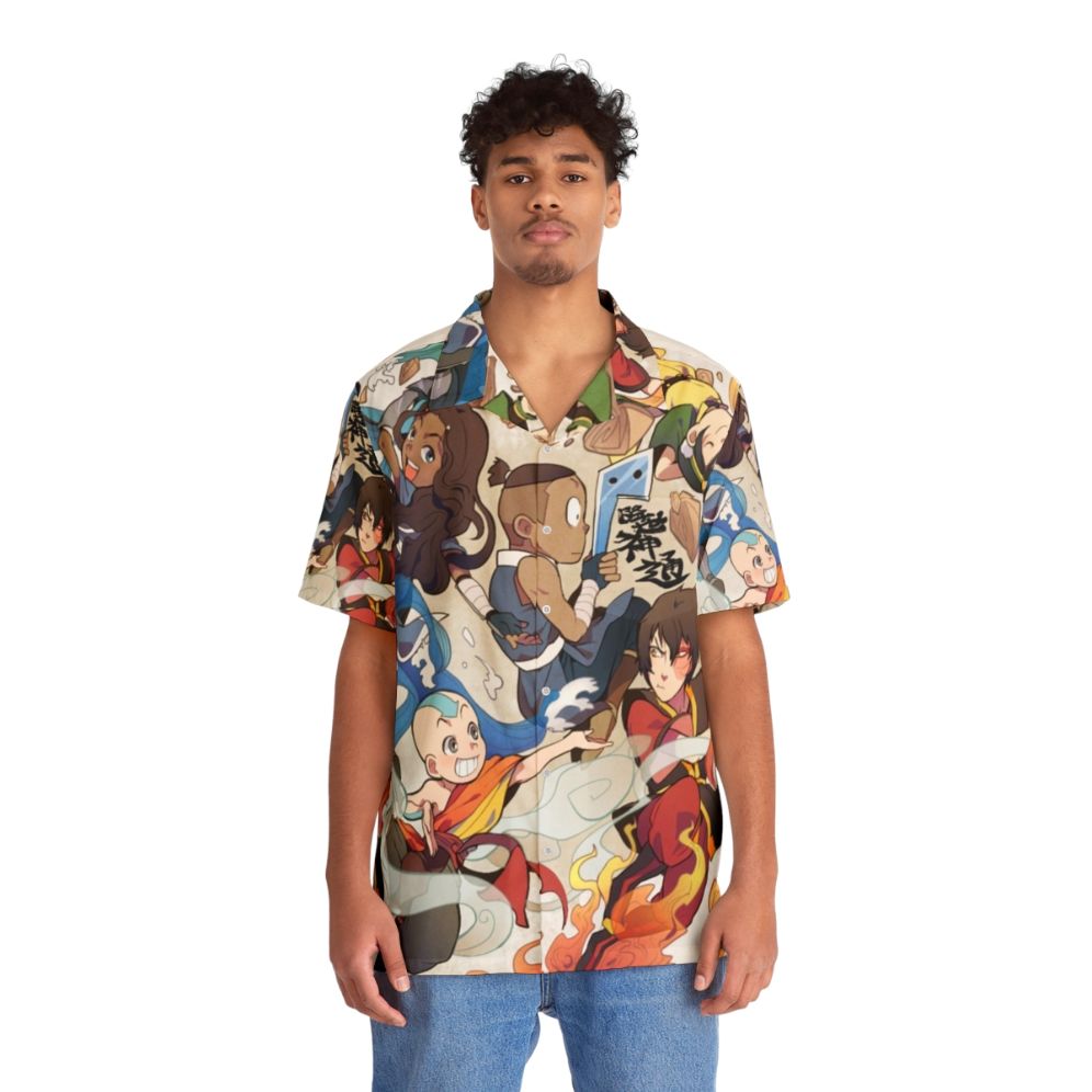 Avatar The Last Airbender Hawaiian Shirt featuring Team Avatar's Elemental Powers - People Front