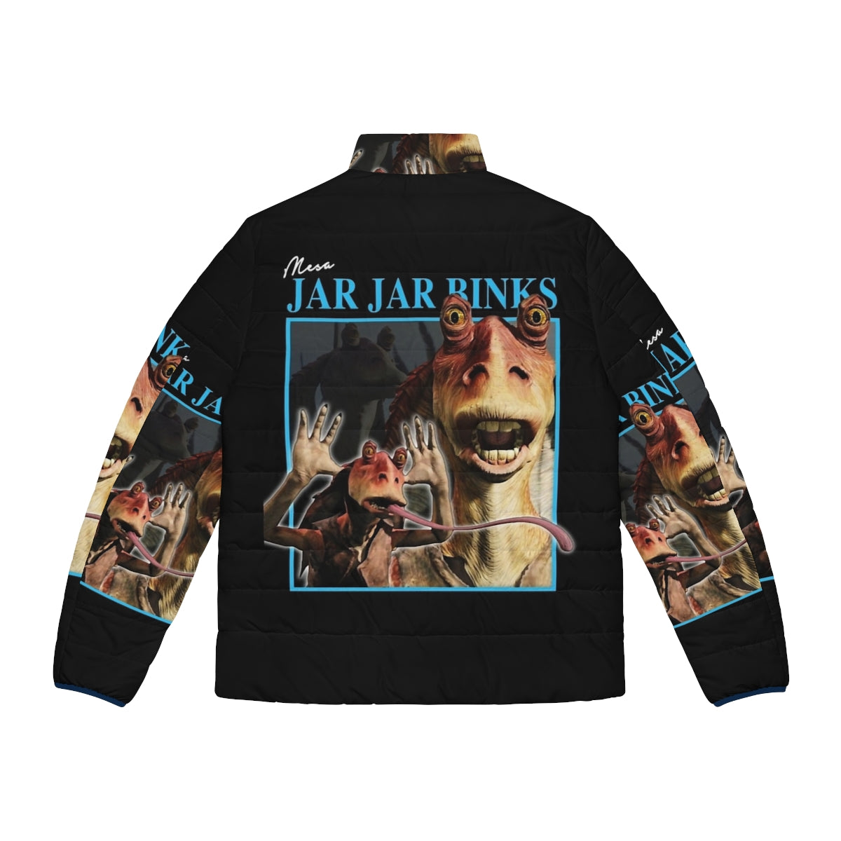 Retro Jar Jar Binks graphic puffer jacket - Back