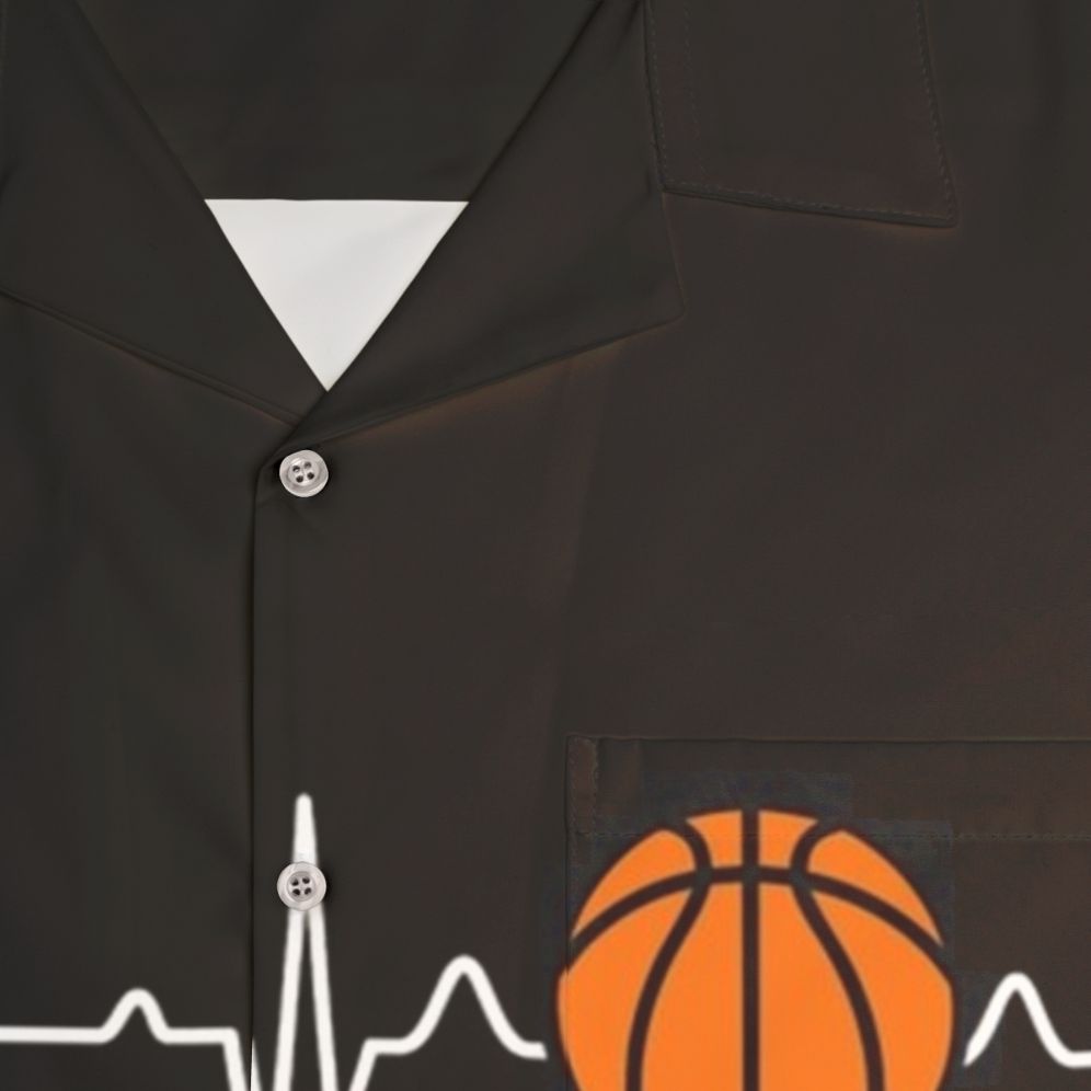 Basketball Heartbeat Hawaiian Shirt for Sports Fans - Detail