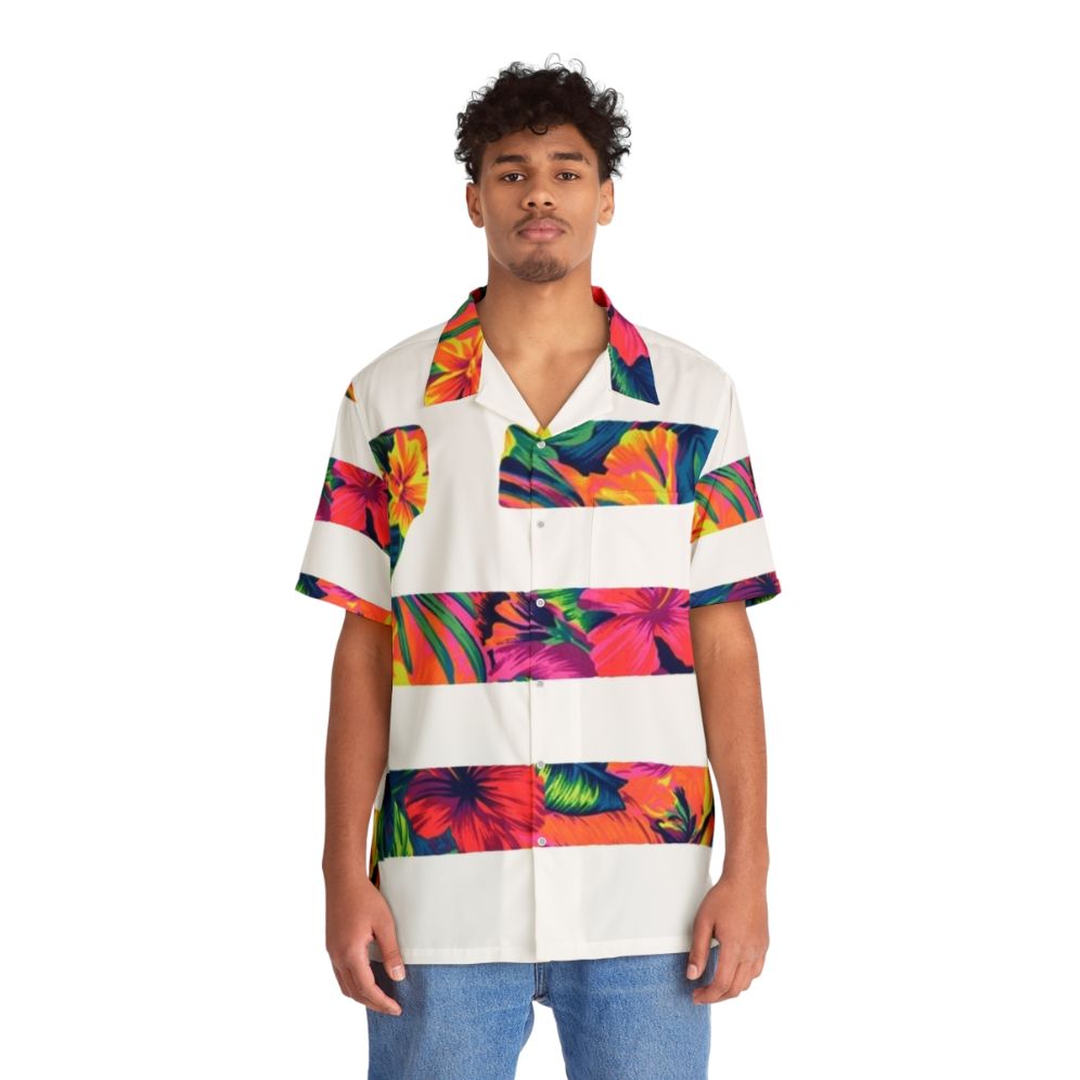 Vibrant Z Hawaiian Shirt 2 with Tropical Print Design - People Front