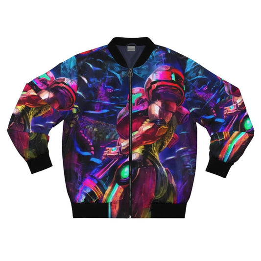 Samus Aran Metroid Bomber Jacket - Retro Gaming Inspired Outerwear