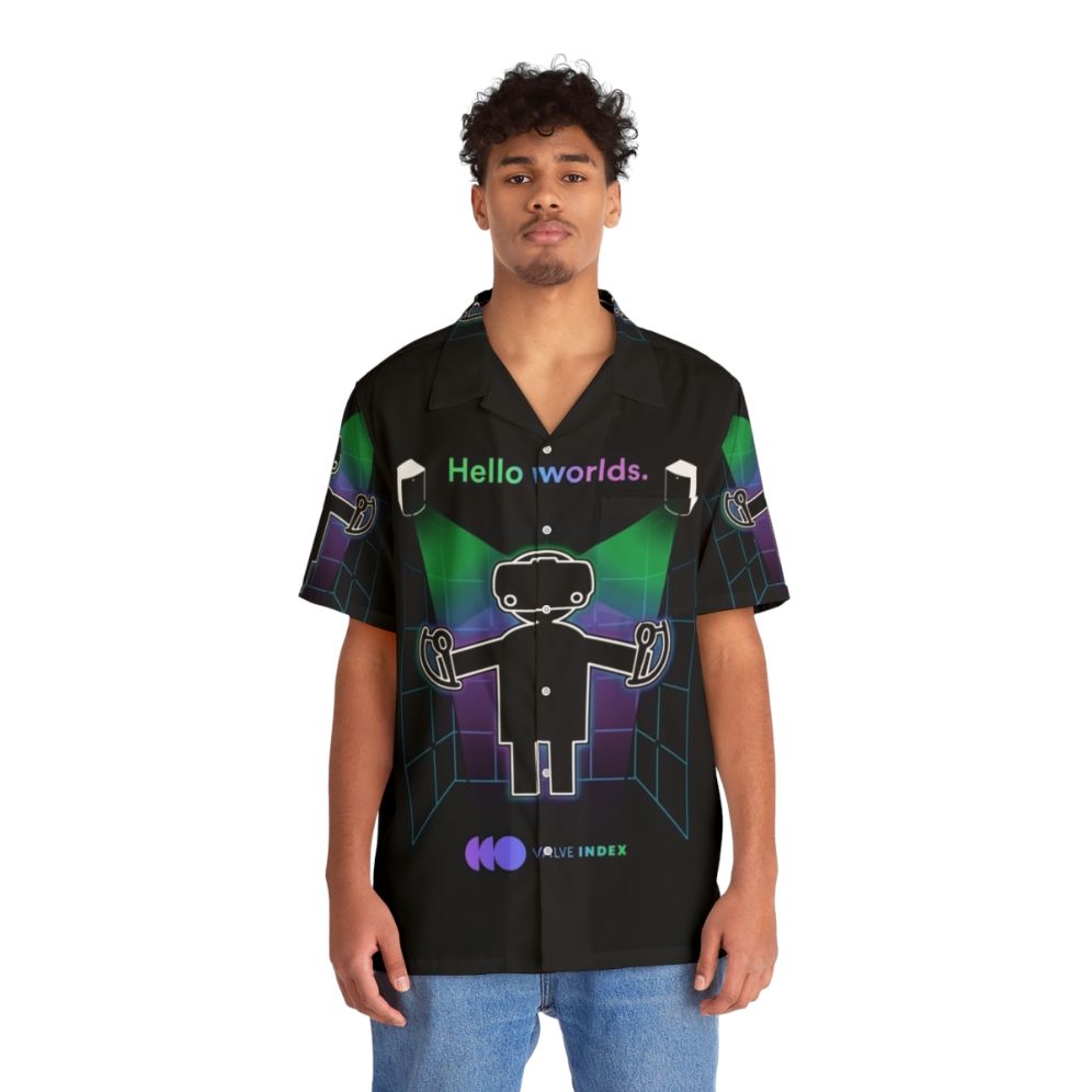 Valve Index Virtual Reality Hawaiian Shirt - People Front