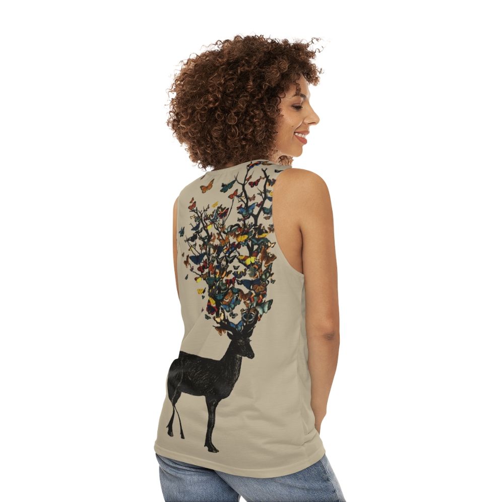 Unisex nature inspired wildlife design tank top - women back