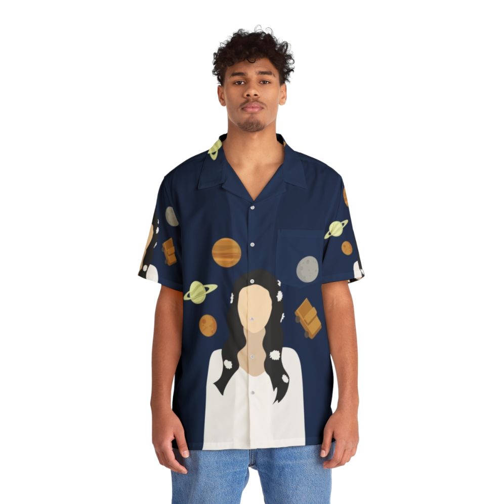 Lana Del Rey Hawaiian Shirt with Galaxy and Space Motif - People Front