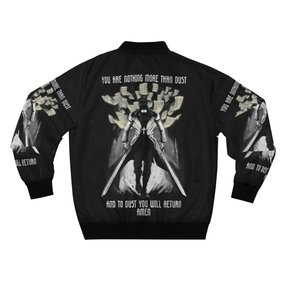 Hellsing Alucard bomber jacket with quote "You Are Nothing But Dust and To Dust You Will Return" - Back