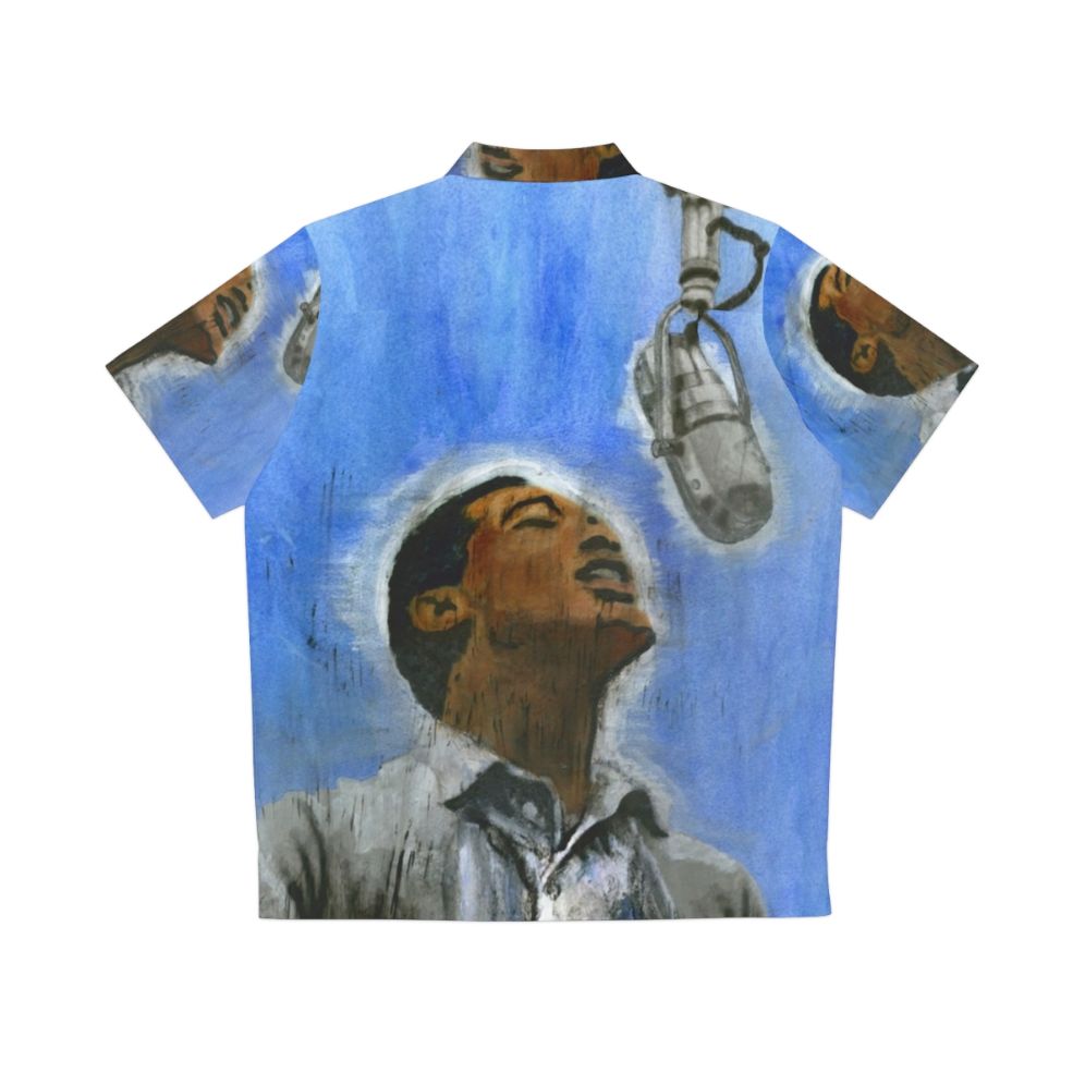 Retro Sam Cooke Hawaiian Shirt with Vintage Music Portrait Design - Back