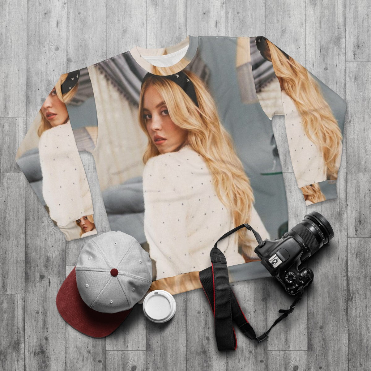 Sydney Sweeney Aesthetic Sweatshirt - flat lay