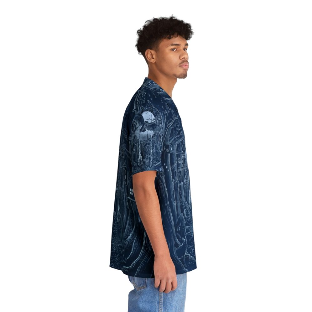 Enchanted Forest Hawaiian Shirt with forest, moon, and animal design - People Pight