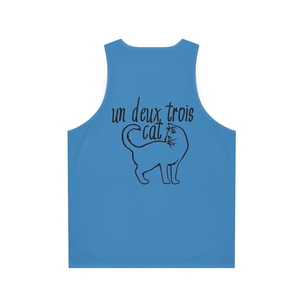 Unisex cat tank top with French text - Back