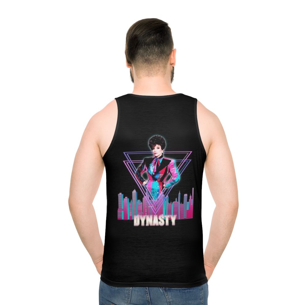 Alexis Colby unisex tank top with geometric 80s 90s design - men back