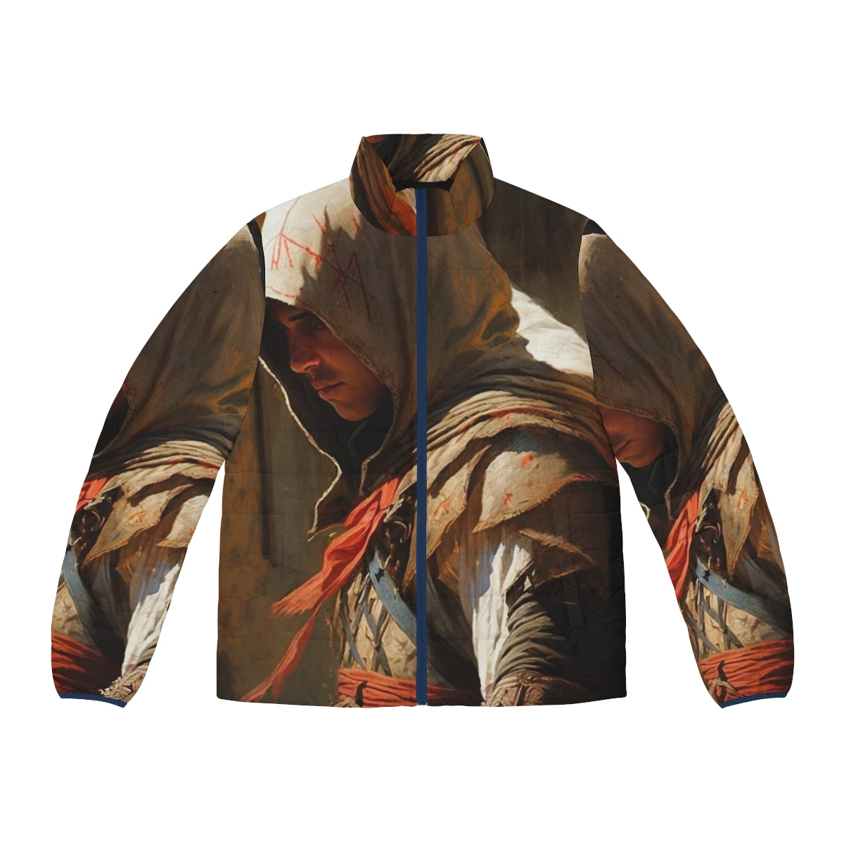 Assassins Creed Painting Puffer Jacket featuring iconic game artwork