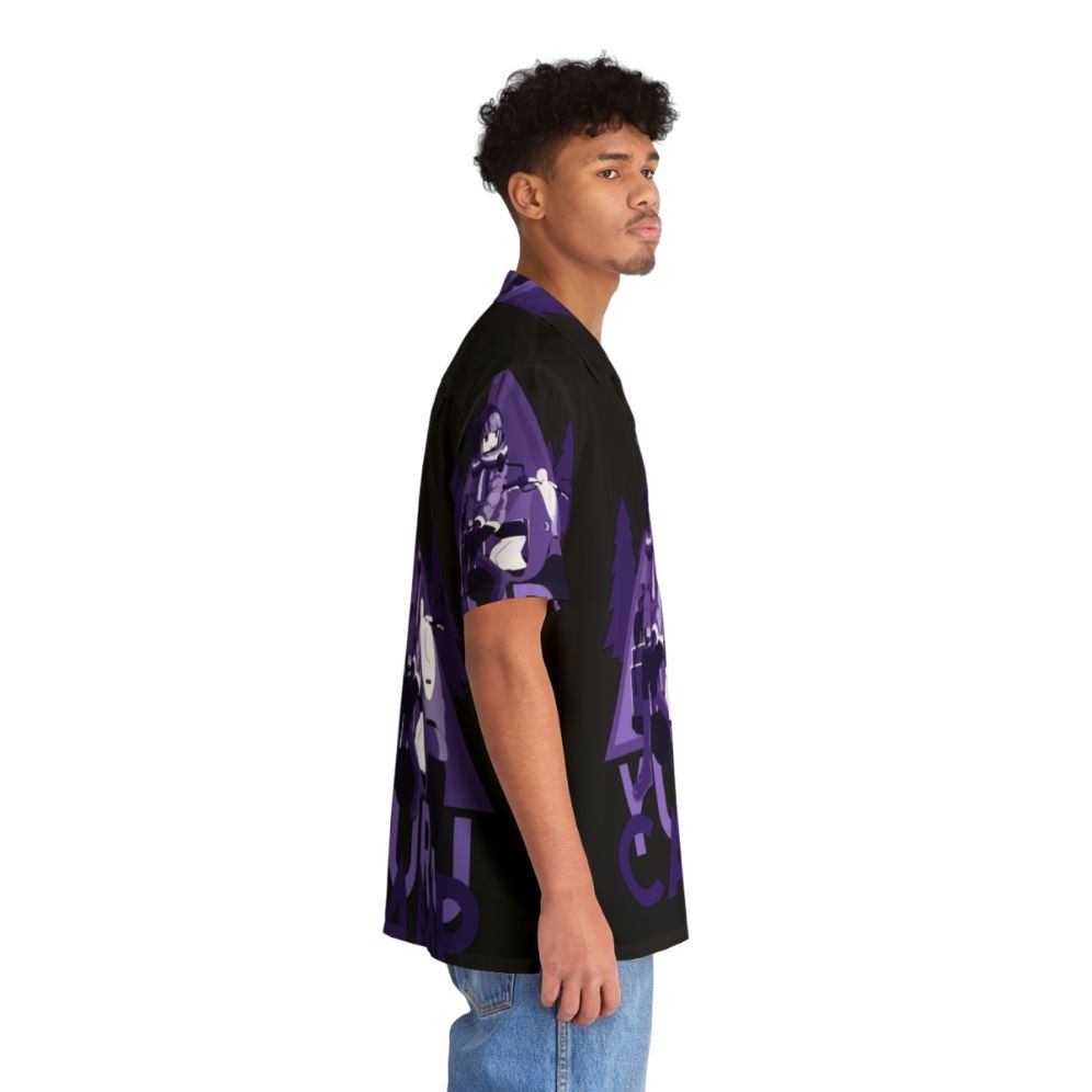 Yurucamp inspired Hawaiian shirt with camping and anime elements - People Pight