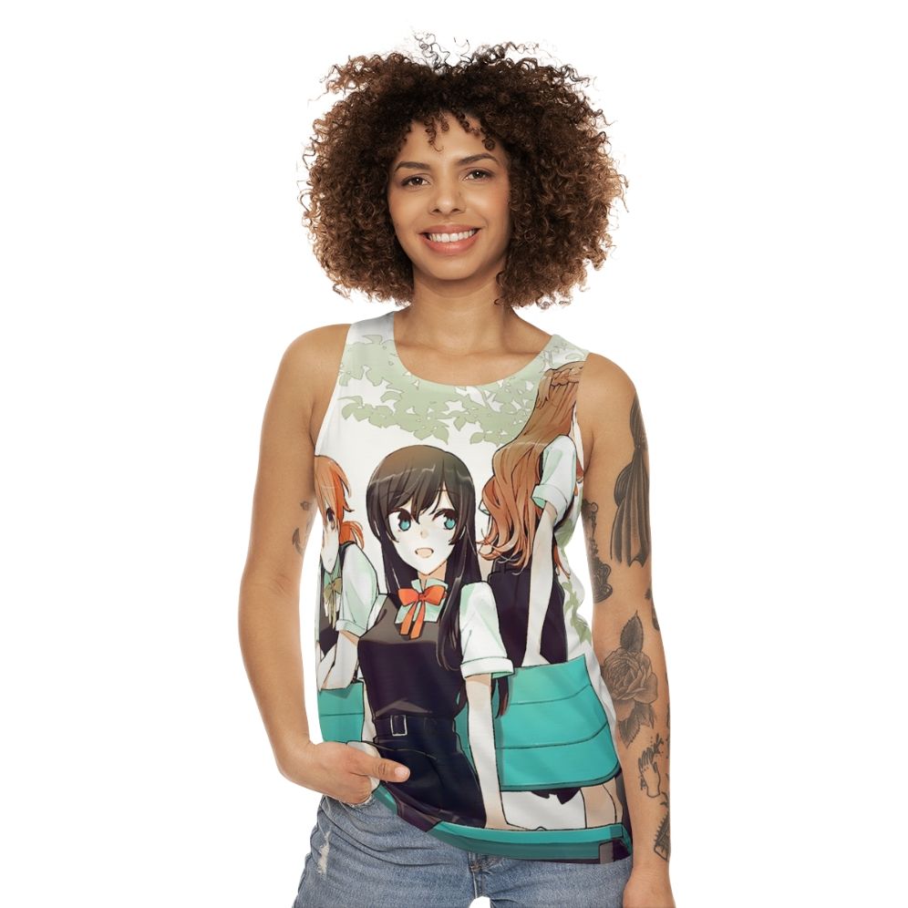 Bloom Into You Yuri Manga Anime School Uniform Tank Top - women