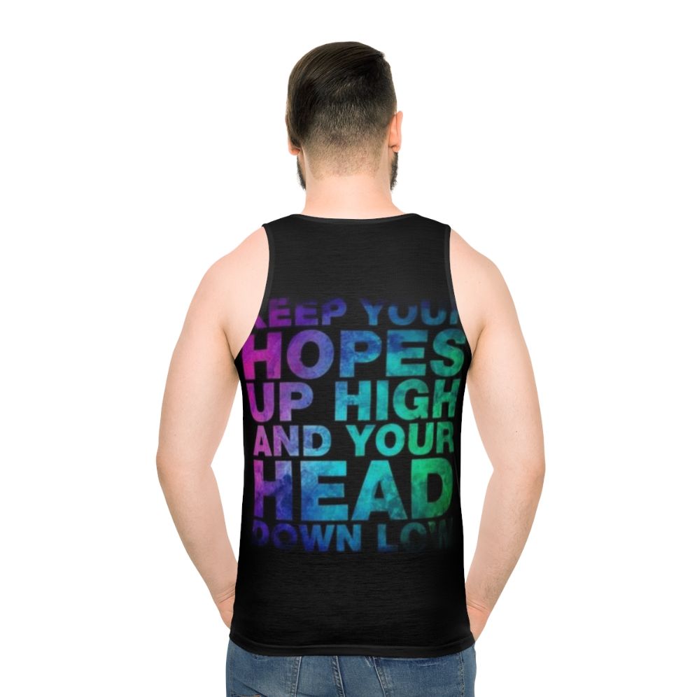 Unisex 'Hopes High' band logo tank top - men back