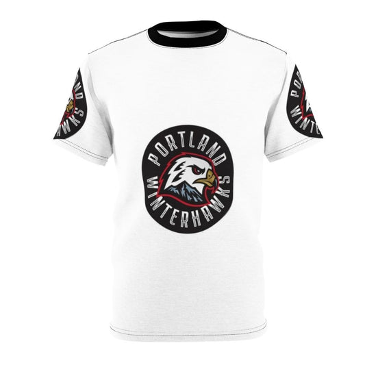 Stylish graphic t-shirt design featuring Portland Winterhawks-inspired hockey artwork