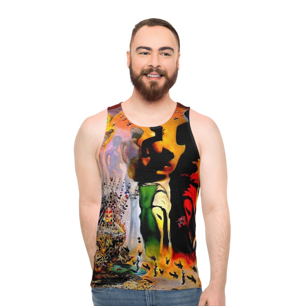 Vintage abstract surreal tank top with modern art inspired by Salvador Dali - men