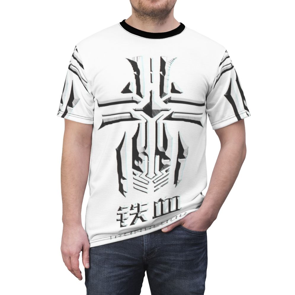 Azur Lane inspired iron blood emblem graphic printed on a high-quality t-shirt - men front