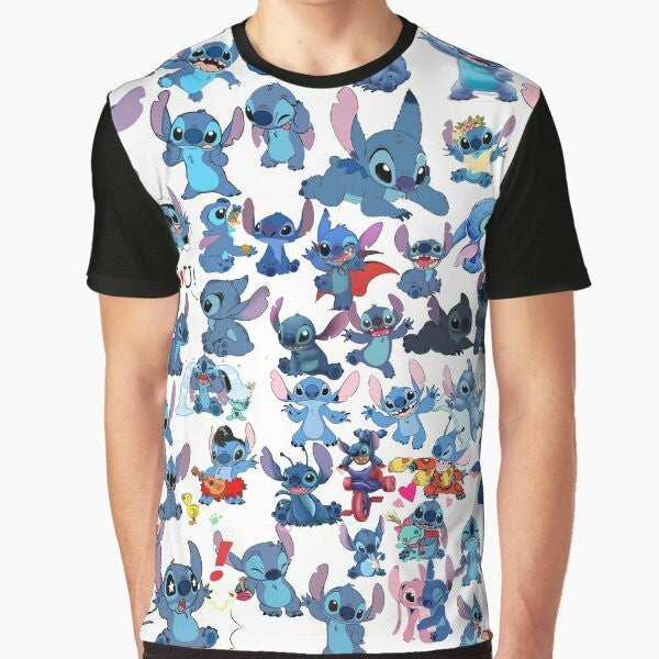 Lilo & Stitch graphic t-shirt featuring the Disney character Stitch in a cute and relatable design