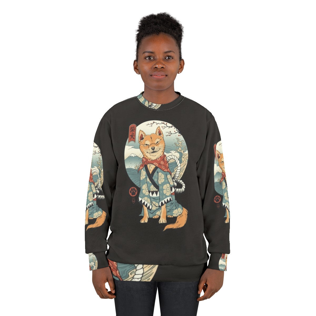 Shiba Inu Sweatshirt featuring Japanese Woodblock Art - women