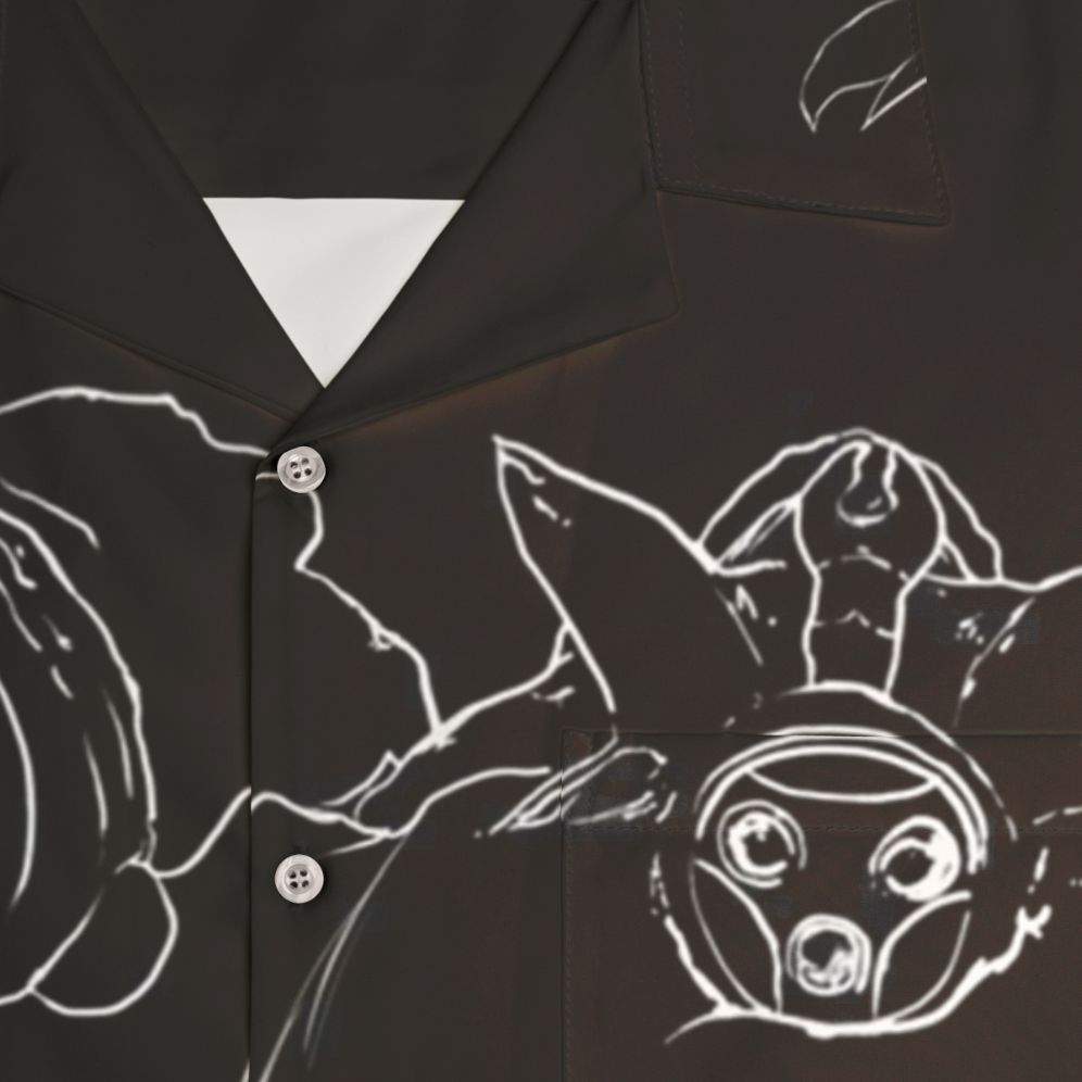 Bard The Wandering Caretaker Hawaiian Shirt - League of Legends Support Champion Silhouette - Detail