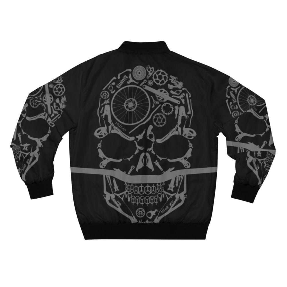 Mountain biking skulls bomber jacket from New Zealand - Back