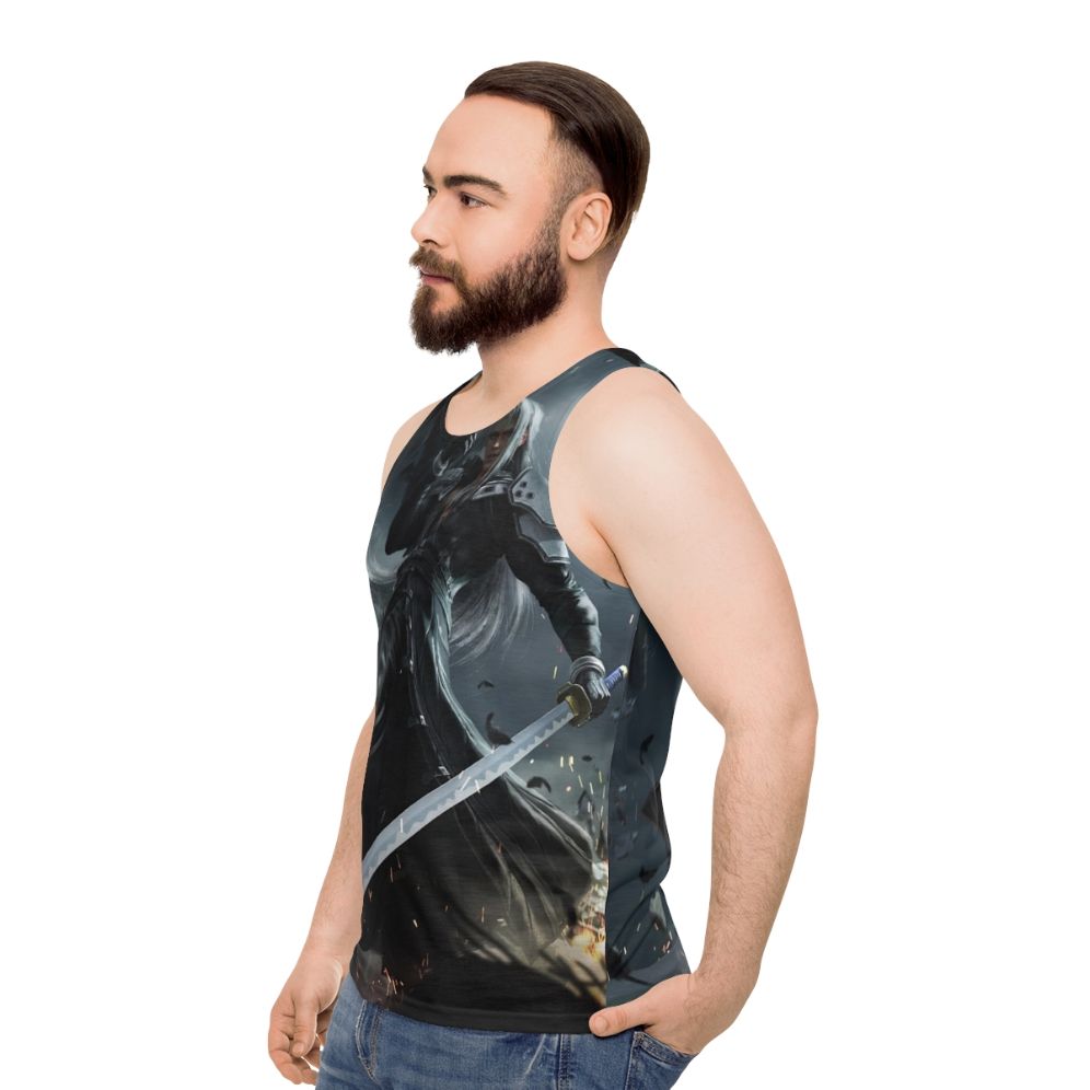 Sephiroth one-winged angel fantasy video game tank top - men side