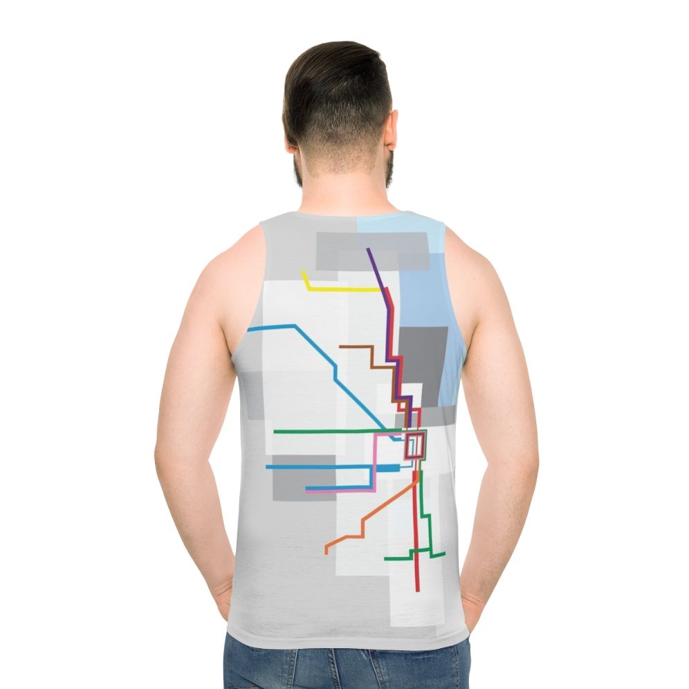 Chicago transit map unisex tank top - men back