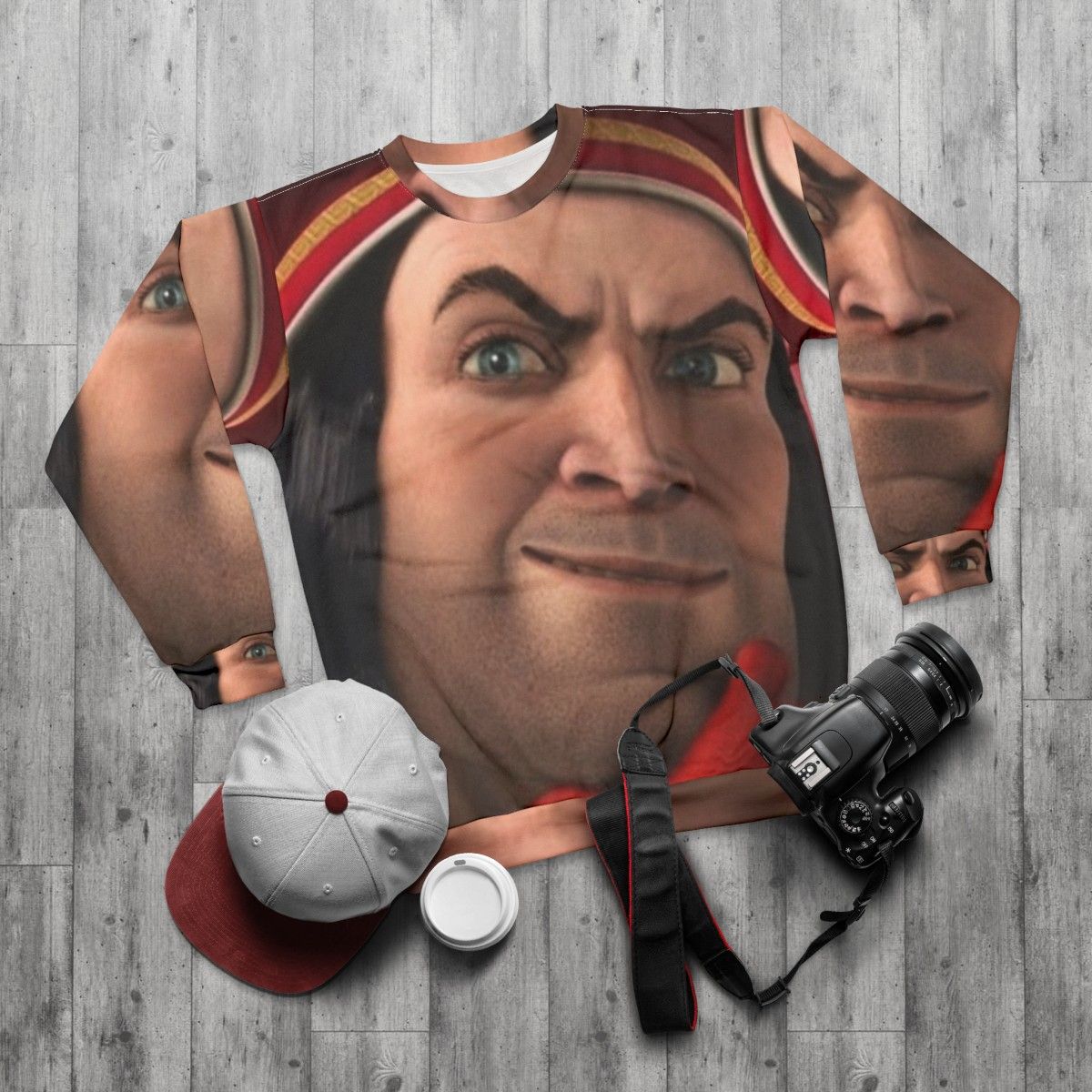 Lord Farquaad Shrek Meme Sweatshirt - flat lay