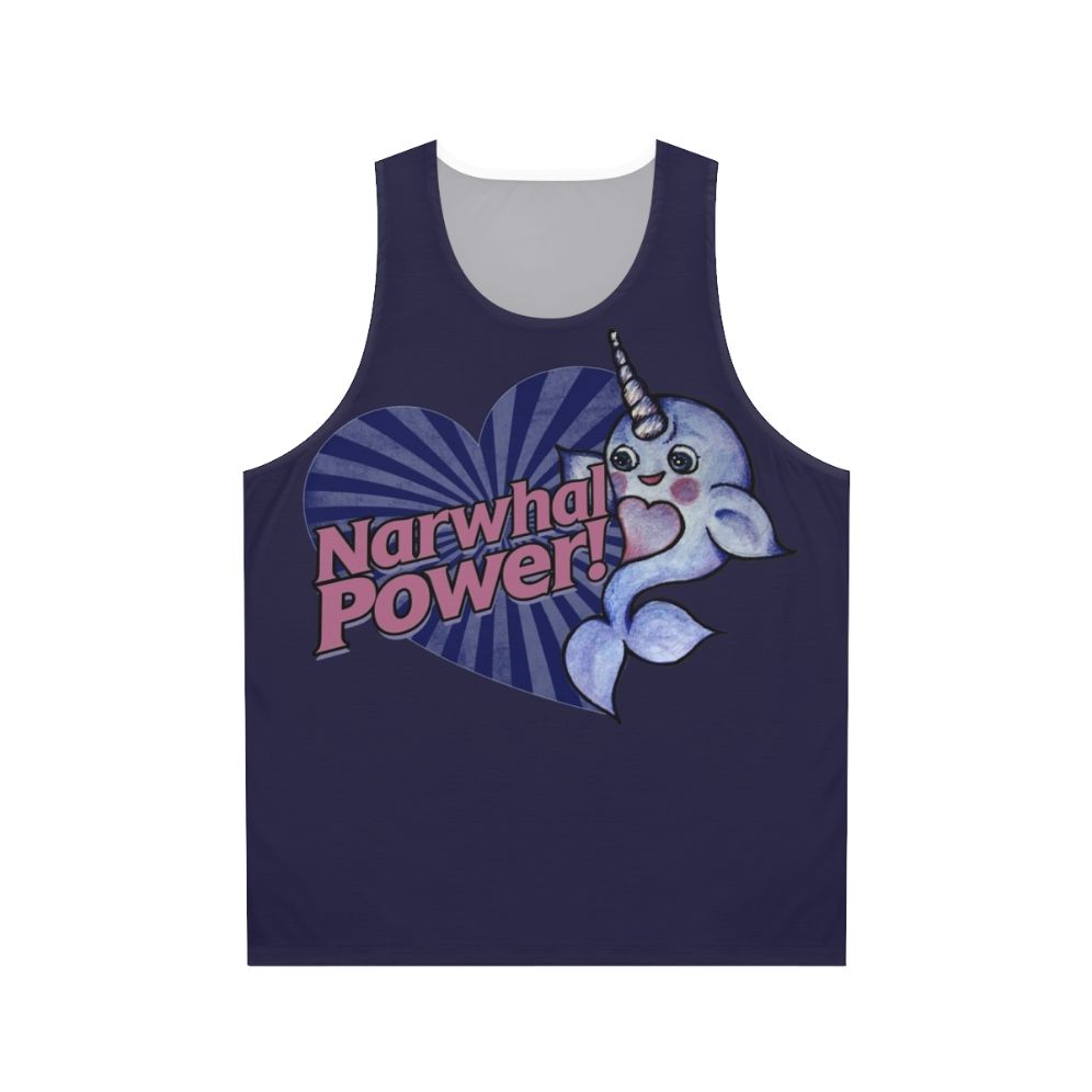 Narwhal power unisex tank top