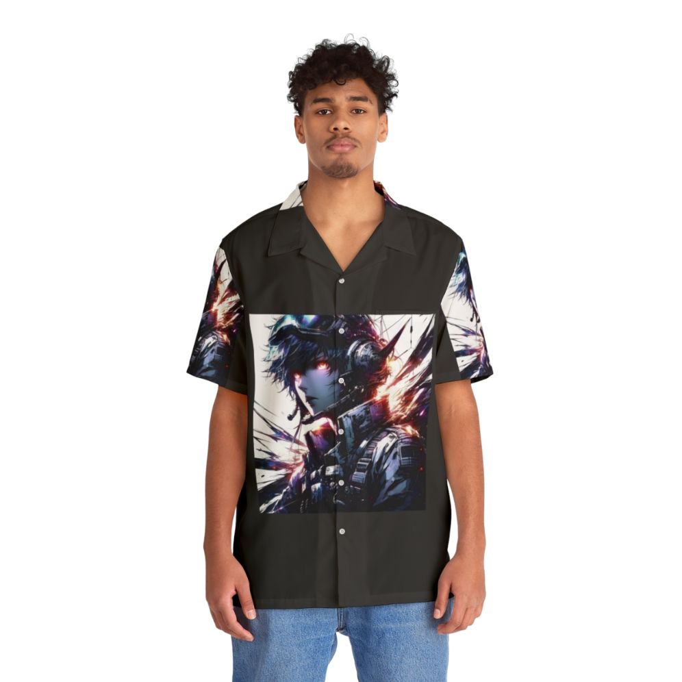 Pilot Hawaiian Shirt featuring tropical and aviation inspired design - People Front