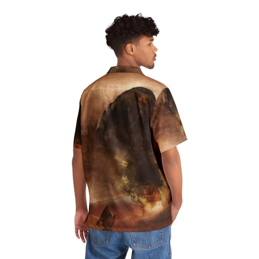 Dune 2020 sci-fi Hawaiian shirt featuring watercolor Arrakis fan art - People Back