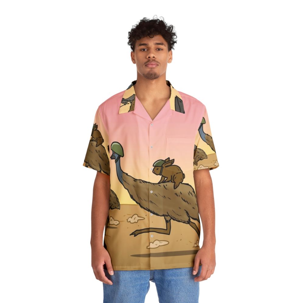 Bunny emu cavalry Hawaiian shirt - People Front