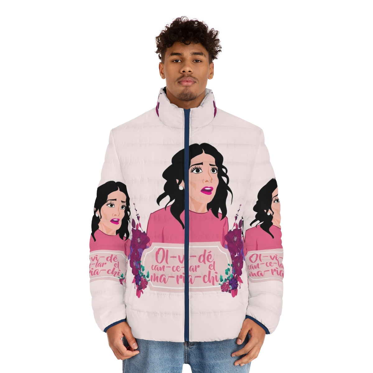 Mariachi-inspired puffer jacket from the Netflix series "The House of Flowers" - men front