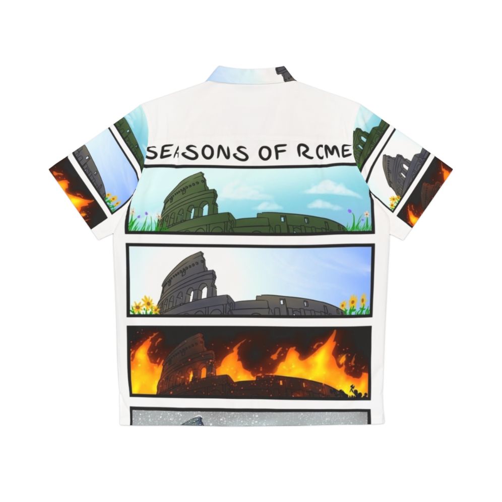 Seasons of Rome Hawaiian Shirt with Fall Imagery - Back