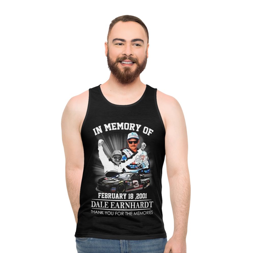 Unisex tank top honoring the memory of NASCAR driver Dale Earnhardt - men