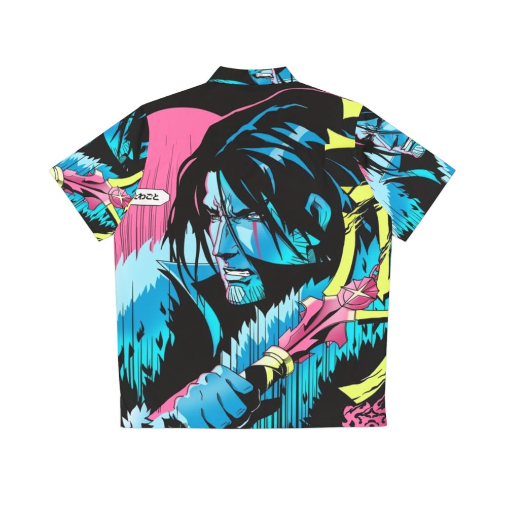 Castlevania-inspired Hawaiian shirt featuring Trevor Belmont - Back