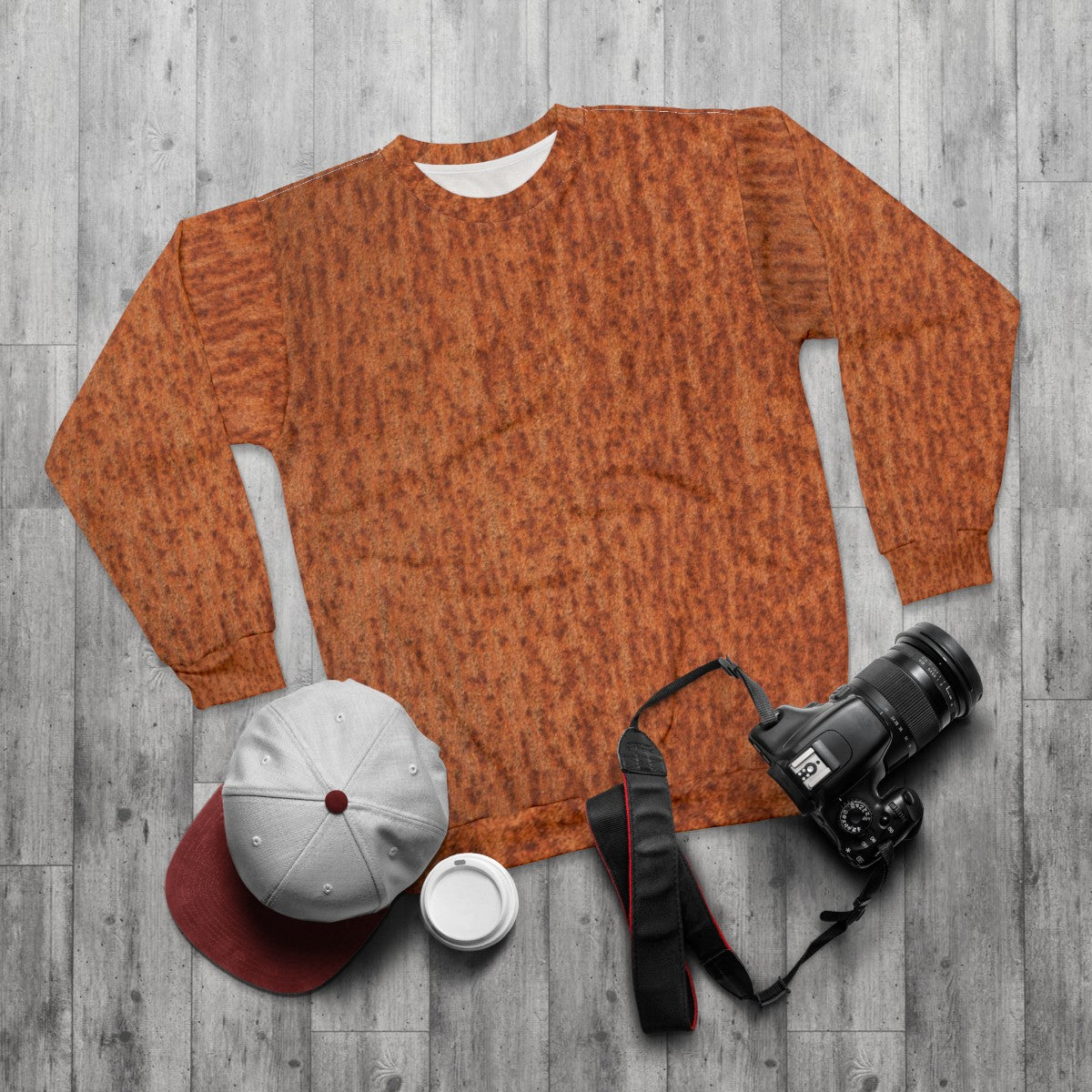 Rusty metallic industrial vintage sweatshirt - flat lay