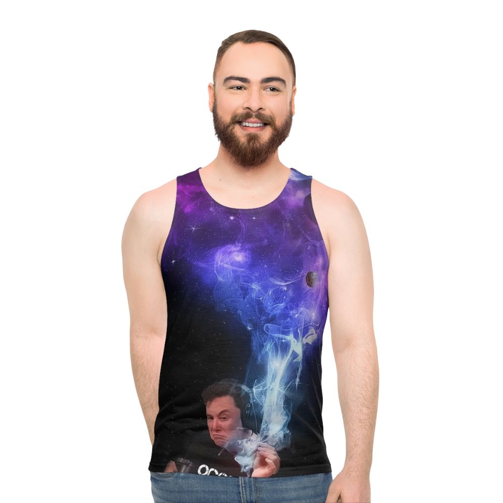 Elon Musk Smoking the Universe Unisex Tank Top - men