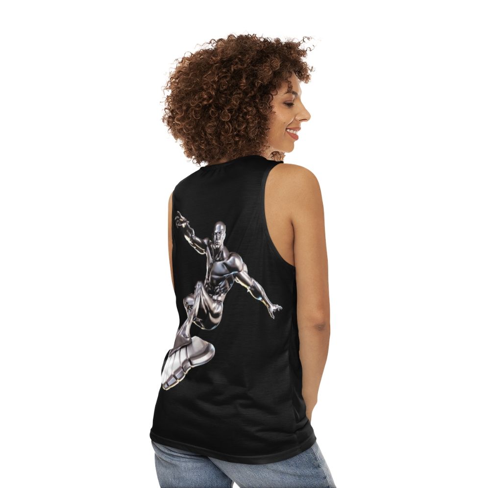 Silver Surfer Unisex Tank Top featuring Norrin Radd, the Herald of Galactus - women back