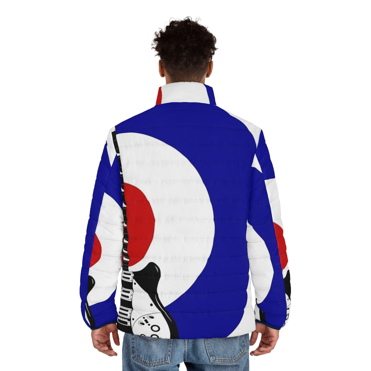 Half Rick Bullseye Puffer Jacket with Vintage Mod Style - men back