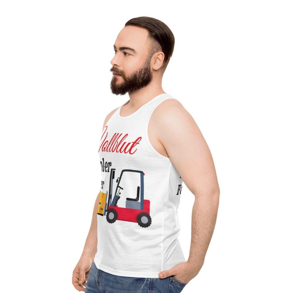 Forklift driver unisex tank top - men side