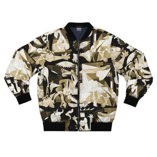 Vintage Guernica 2020 bomber jacket with abstract art inspired by Pablo Picasso's famous painting