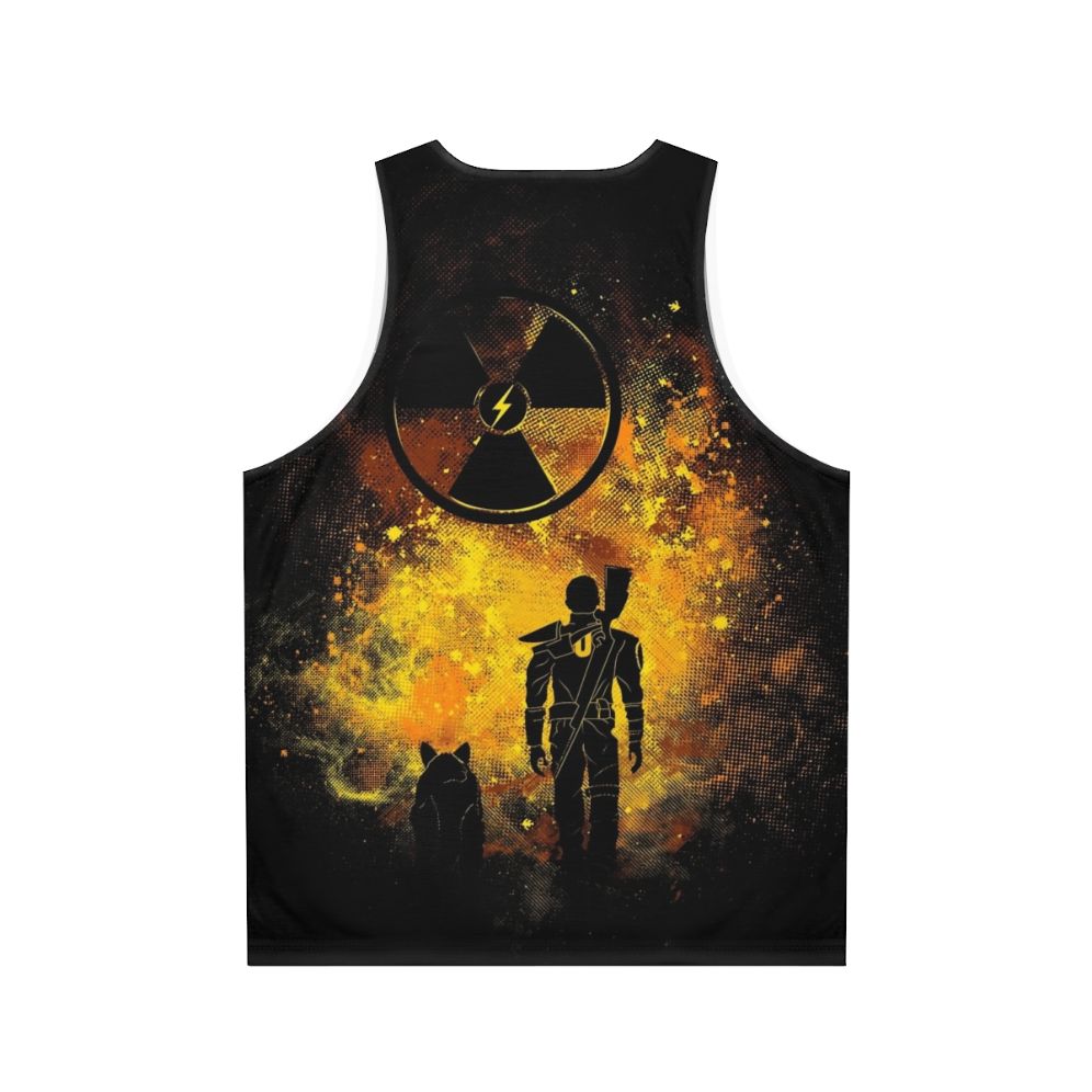 Fallout-inspired wasteland art unisex tank top - Back